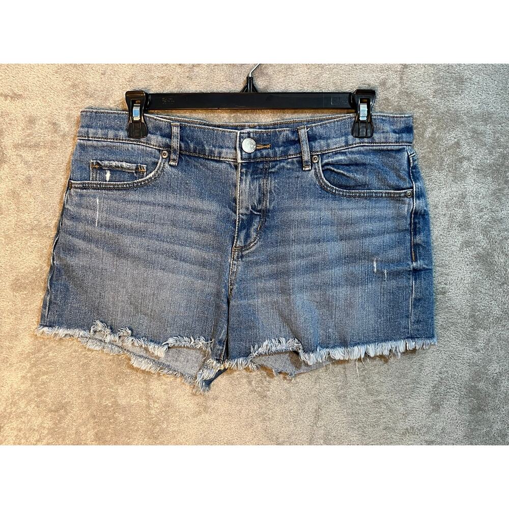 Loft Cut Off Jean Shorts 4/27 Mid Rise Distressed Coastal Cowgirl Summer